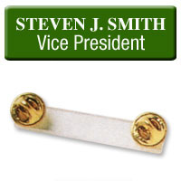 PLASTIC ENGRAVED NAME BADGES WITH MILITARY CLUTCH FASTENER
