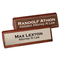 2 X 8 PLASTIC ENGRAVED PLASTIC/WALNUT BLOCK SIGN